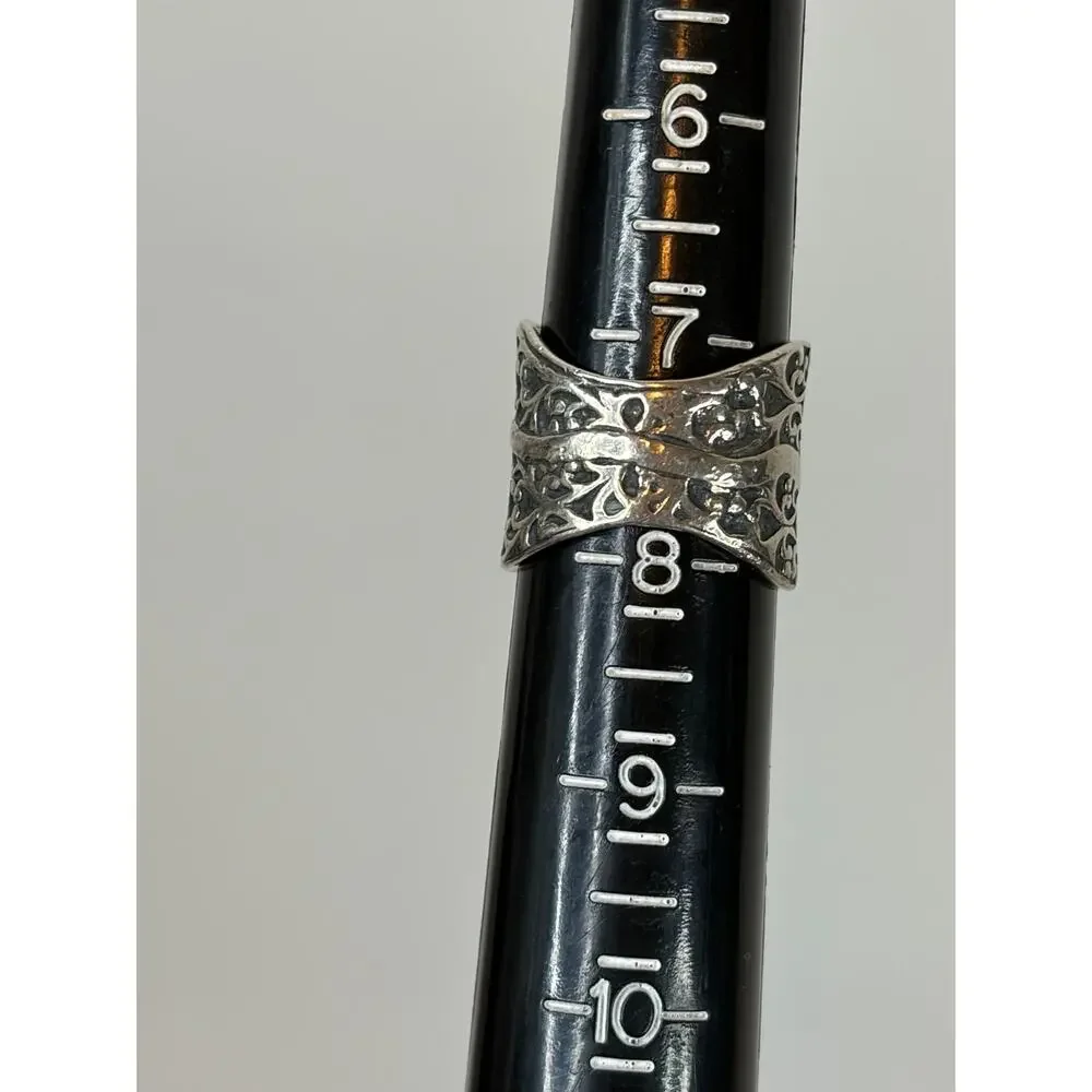 Silpada Israel Eternal Tree Band Sterling 925 Silver Vine Filigree Ring Size 7.5